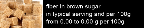 fiber in brown sugar information and values per serving and 100g